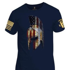 Spartan USA Flag Cotton Crew Neck T Shirt